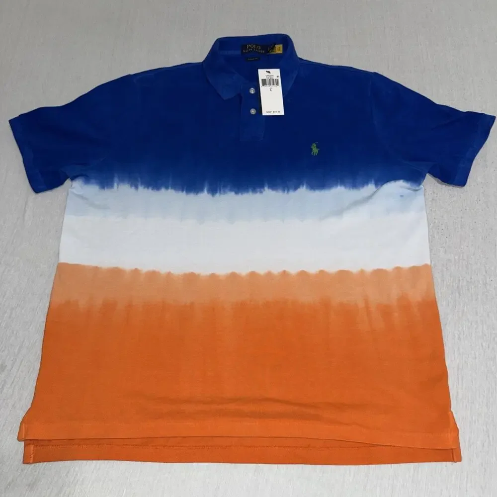 Polo Ralph Lauren Classic Fit Shirt Men Large Short Sleeve Polo Tie Dye Pony NWT